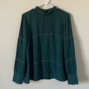 Teal High Neck Blouse
